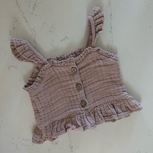 Jamie Kay Organic Dusty Purple Ruffle Tank, 2Y, GUC
